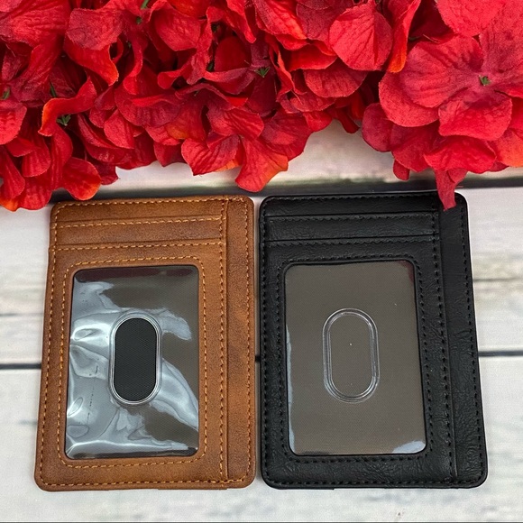 Slim RFID Blocking Vegan Leather Wallet Credit ID - Picture 11 of 16